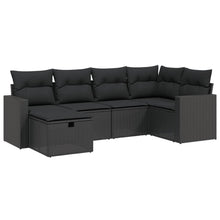 6-Delige Loungeset Met Kussens Poly Rattan Zwart