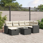 Loungeset 7-delig poly rattan zwart