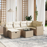 Loungeset 7-delig poly rattan beige