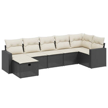 7-Delige Loungeset Met Kussens Poly Rattan Zwart
