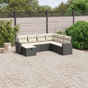 Loungeset 7-delig poly rattan zwart