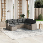 7-Delige Loungeset Met Kussens Poly Rattan Grijs