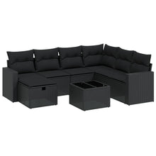 8-Delige Loungeset Met Kussens Poly Rattan Zwart