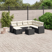 Loungeset 8-delig poly rattan zwart