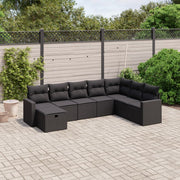 Loungeset 8-delig poly rattan zwart