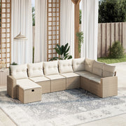 Loungeset 8-delig poly rattan beige