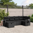 Loungeset 6-delig poly rattan zwart