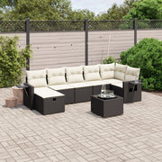 Loungeset 8-delig poly rattan zwart