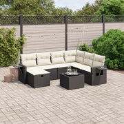 Loungeset 8-delig poly rattan zwart