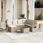 8-Delige Loungeset Met Kussens Poly Rattan Beige