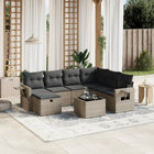 8-Delige Loungeset Met Kussens Poly Rattan Grijs