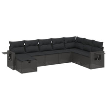 8-Delige Loungeset Met Kussens Poly Rattan Zwart