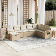 Loungeset 8-delig poly rattan beige