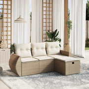 Loungeset 4-delig poly rattan beige
