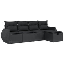 5-Delige Loungeset Met Kussens Poly Rattan Zwart