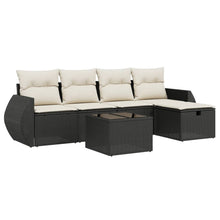 6-Delige Loungeset Met Kussens Poly Rattan Zwart