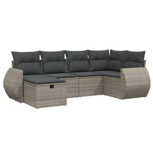 6-Delige Loungeset Met Kussens Poly Rattan Grijs