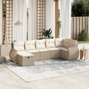 Loungeset 7-delig poly rattan beige