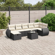 Loungeset 8-delig poly rattan zwart