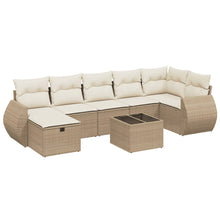 8-Delige Loungeset Met Kussens Poly Rattan Beige