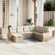 Loungeset 7-delig poly rattan beige