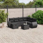 8-Delige Loungeset Met Kussens Poly Rattan Zwart