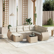 Loungeset 8-delig poly rattan beige