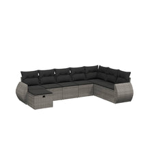 8-Delige Loungeset Met Kussens Poly Rattan Grijs