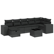 8-Delige Loungeset Met Kussens Poly Rattan Zwart