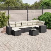 Loungeset 8-delig poly rattan zwart