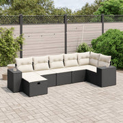 Loungeset 7-delig poly rattan zwart