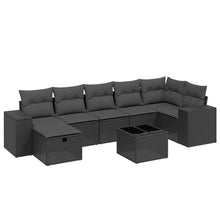 8-Delige Loungeset Met Kussens Poly Rattan Zwart