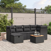Loungeset 7-delig poly rattan zwart