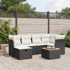 7-Delige Loungeset Met Kussens Poly Rattan Zwart