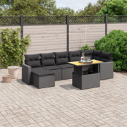 Loungeset 8-delig poly rattan zwart