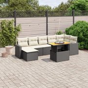 Loungeset 8-delig poly rattan zwart
