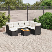 Loungeset 8-delig poly rattan zwart