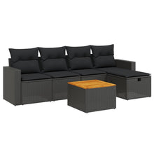 6-Delige Loungeset Met Kussens Poly Rattan Zwart