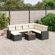 Loungeset 8-delig poly rattan zwart