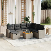 Loungeset 8-delig poly rattan grijs