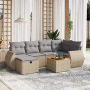Loungeset 7-delig poly rattan gemengd beige