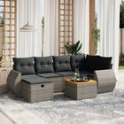 7-Delige Loungeset Met Kussens Poly Rattan Grijs