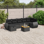 Loungeset 8-delig poly rattan zwart