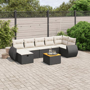 Loungeset 8-delig poly rattan zwart
