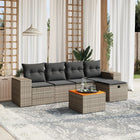 Loungeset 6-delig poly rattan grijs