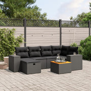 Loungeset 7-delig poly rattan zwart