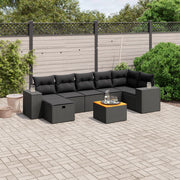 Loungeset 8-delig poly rattan zwart