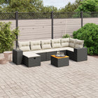 8-Delige Loungeset Met Kussens Poly Rattan Zwart