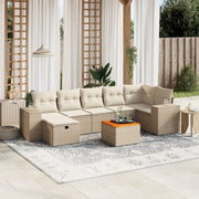 Loungeset 8-delig poly rattan beige