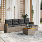 Loungeset 6-delig poly rattan grijs